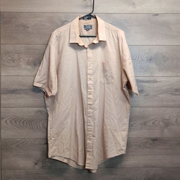Le Tigre Tan Casual Button Down Shirt Short Sleeve Men's Big & Tall XXL - Picture 1 of 7